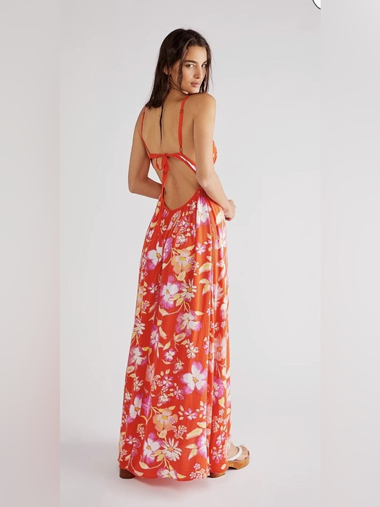 Free People Wisteria vibrant floral Maxi Dress Pop Combo size medium summer - Picture 2 of 11